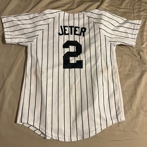 NYY #2 Jeter Youth Pinstripe Jersey